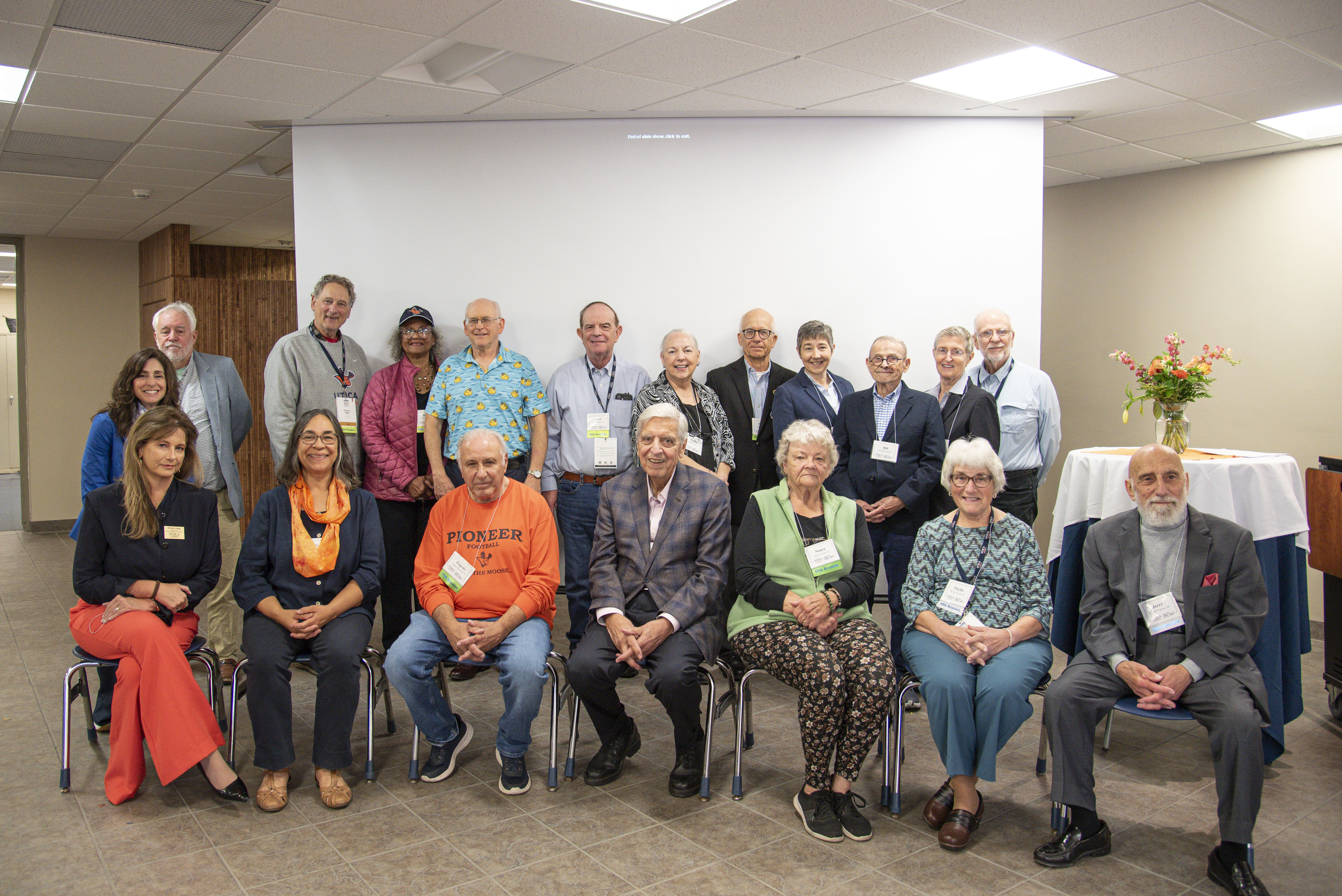 Members of the Golden Pioneers pose for a group photo at the 2026 Homecoming luncheon event.
